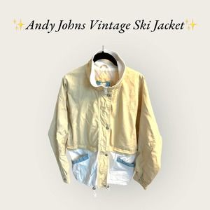 ✨Andy Johns Vintage Ski Jacket. Yellow & White. Size Medium✨